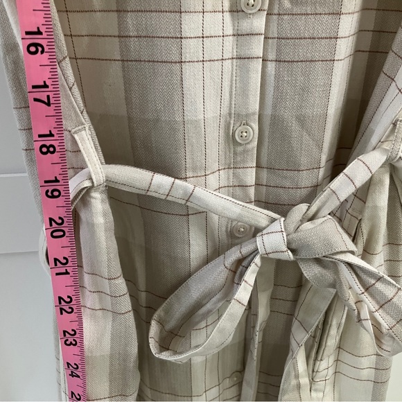 Bridge & burn Tracey ivory plaid button up dress small NWT - Picture 4 of 6